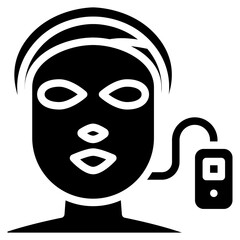 LED face mask icon. Solid design. For presentation.
