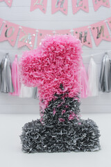 pink number one made of paper