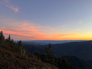 sunset in the mountains