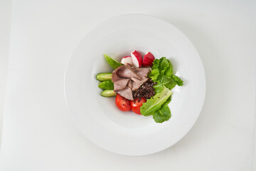 appetizer with beef and vegetables