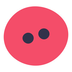 Obraz premium Round red button with two holes. View from above.