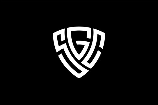SGC creative letter shield logo design vector icon illustration