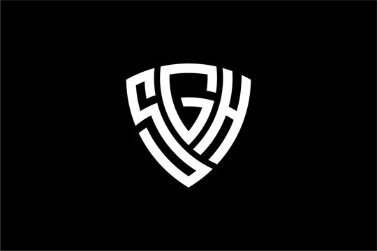 SGH creative letter shield logo design vector icon illustration
