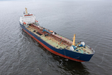 Fototapeta premium Sea tanker in the middle of a gulf.