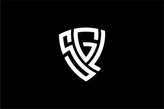 SGL creative letter shield logo design vector icon illustration