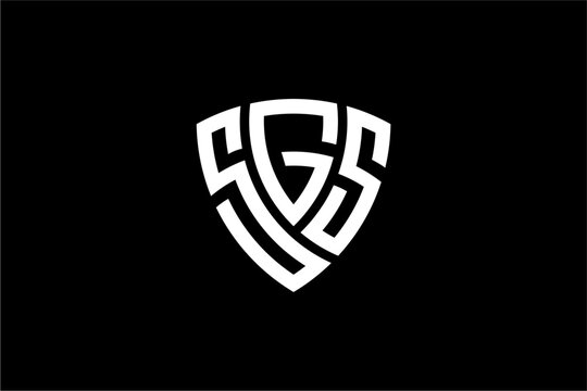 SGS creative letter shield logo design vector icon illustration