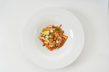 seafood with vegetables with wine sauce