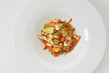 seafood with vegetables with wine sauce