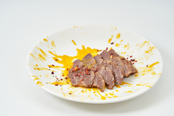 juicy beef in creamy sauce