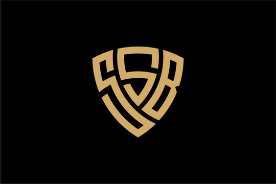 SSB creative letter shield logo design vector icon illustration