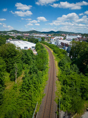 Fototapeta na wymiar view of the train tracks