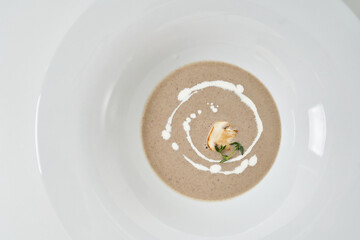 soup with mushrooms pear