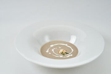 soup with mushrooms pear