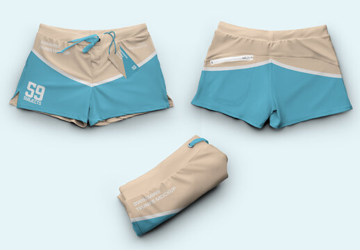 3 Mockups of Men's Trunks Shorts