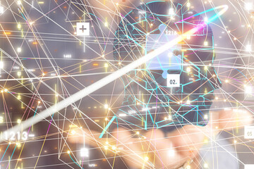 digital medical futuristic interface 3D rendering