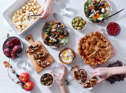 Festive vegetarian dinner
