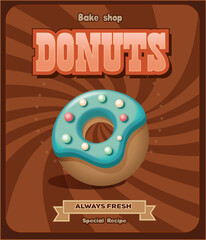Vector Fresh Sweet Donut Poster