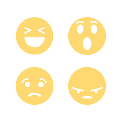 reaction emoji vote heart like love laugh shock sad angry vector