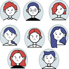 person icon set without background