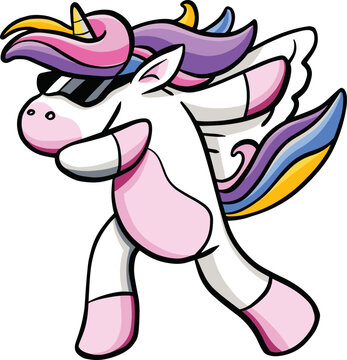 cute funny unicorn dabbing princess pose