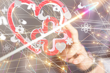  Ui icon medical in hospital with medical technology network concept