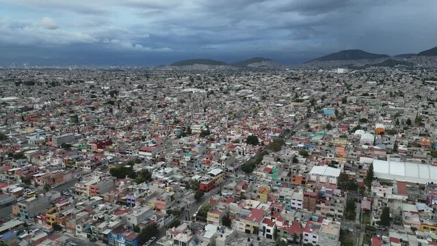 Metropolitan Area,Ecatepec, Mexico City, drone view