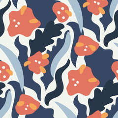 Abstract floral seamless pattern