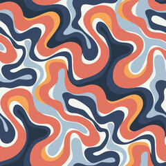 Colorful abstract seamless pattern with wavy lines