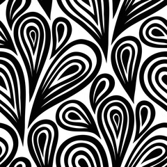 Abstract black and white seamless pattern