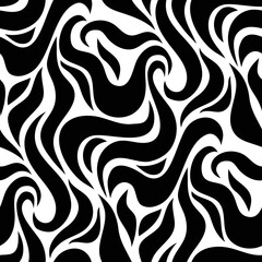 Abstract black and white seamless pattern