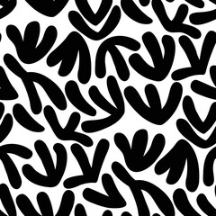 Abstract black and white seamless pattern