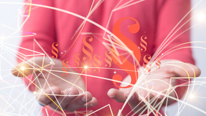 paragraph law sign digital in hand