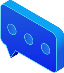 Isolated isometric 3d icon of a chat message. Concept of internet communication, email and chatting