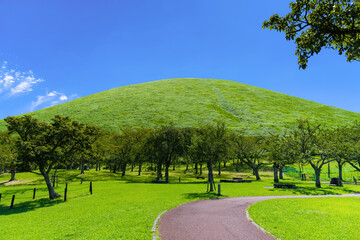 静岡県伊東市　夏のさくらの里　大室山
