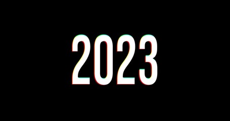 2023 text glitch effect	