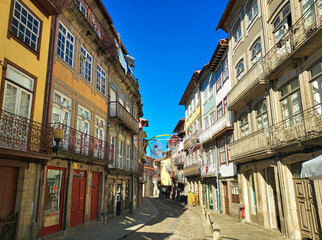 streets of the Historic Center of Guimaraes, Portugal.