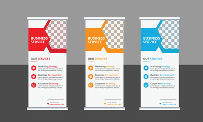 Business Roll Up Banner, corporate Roll up background for Presentation, Vertical roll up, stand, exhibition display, Retractable banner stand