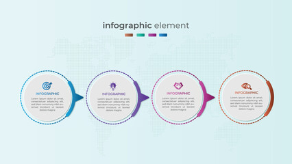 	
Gradient four step circular business infographic element