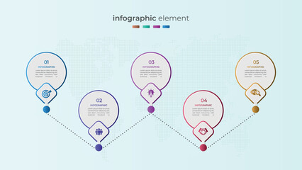 	
Modern five option circular business infographic design