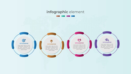 Modern four step circular business infographic design