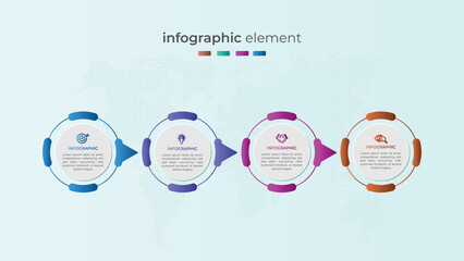 	
Modern four step circular business infographic design