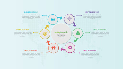 Creative six option circular business infographic diagram