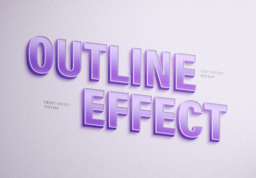 3D Outline Text Effect Mockup