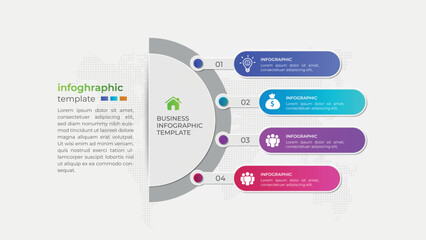 Four step gradient modern business infographic diagram