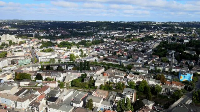 Wuppertal Heckinghausen 2 Drehung Zug und Schwebebahn