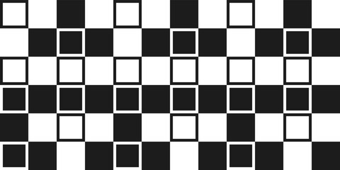 Checkered tiles for decor and interior design. Vector seamless of alternating white and black tiles.