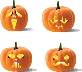Orange pumpkin with a hike for your design for the Halloween holiday. vector