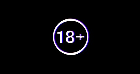 Under 18 sign warning symbol. Over 18 only censored. eighteen age older forbidden adult content