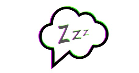 Z-z-z text on text bubble