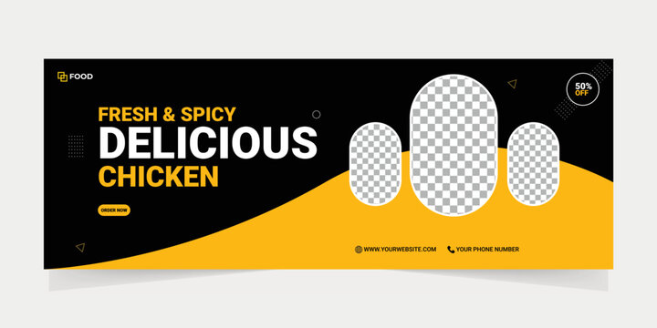 Restaurant Delicious Chicken Social Media Post Design Template